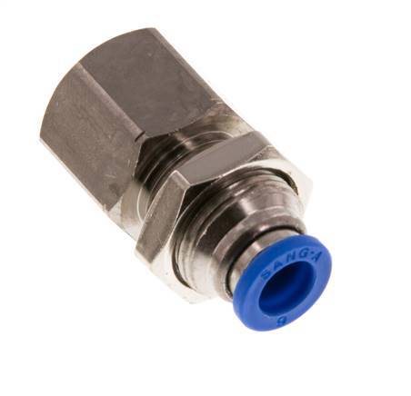 6mm x G1/4'' Steckverschraubung mit Innengewinde Messing/PA 66 NBR Bulkhead [2 Stück]