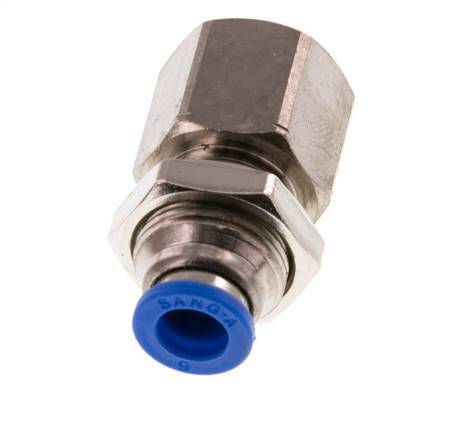6mm x G1/4'' Steckverschraubung mit Innengewinde Messing/PA 66 NBR Bulkhead [2 Stück]