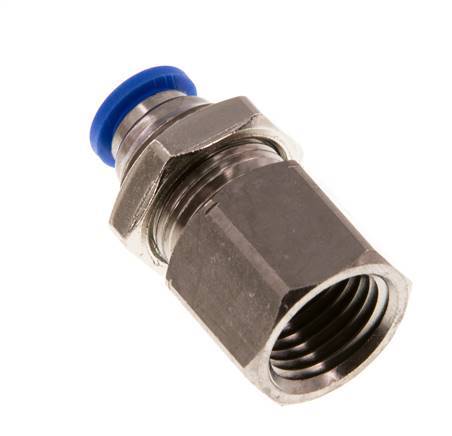 6mm x G1/4'' Steckverschraubung mit Innengewinde Messing/PA 66 NBR Bulkhead [2 Stück]