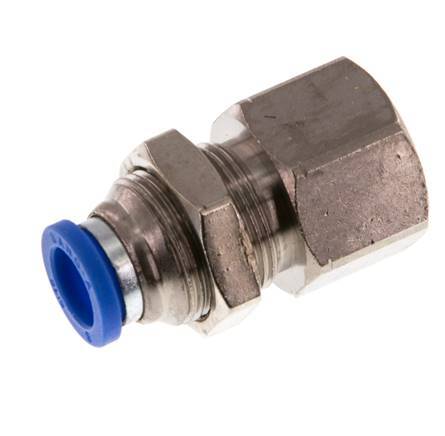 8mm x G1/4'' Steckverschraubung mit Innengewinde Messing/PA 66 NBR Bulkhead [2 Stück]