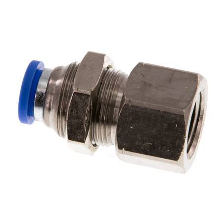 8mm x G1/4'' Steckverschraubung mit Innengewinde Messing/PA 66 NBR Bulkhead [2 Stück]