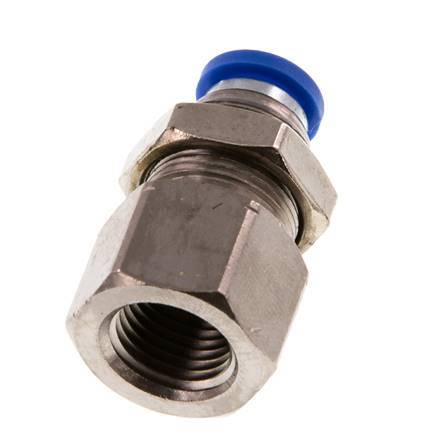 8mm x G1/4'' Steckverschraubung mit Innengewinde Messing/PA 66 NBR Bulkhead [2 Stück]