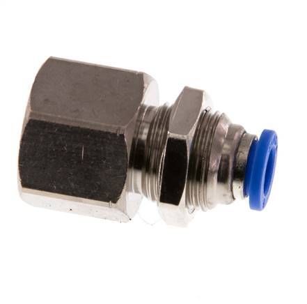 6mm x G3/8'' Steckverschraubung mit Innengewinde Messing/PA 66 NBR Bulkhead [2 Stück]