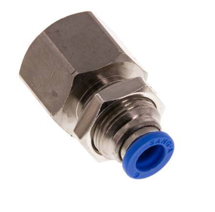 6mm x G3/8'' Steckverschraubung mit Innengewinde Messing/PA 66 NBR Bulkhead [2 Stück]