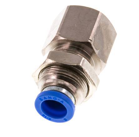 8mm x G3/8'' Steckverschraubung mit Innengewinde Messing/PA 66 NBR Bulkhead [2 Stück]