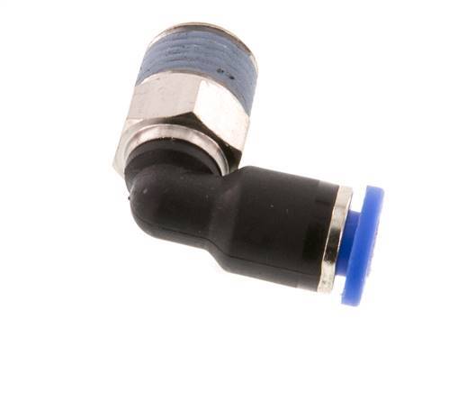 4mm x R1/8'' 90deg Winkel-Steckverschraubung mit Außengewinde Messing/PA 66 NBR kurze Hülse drehbar [5 Stück]