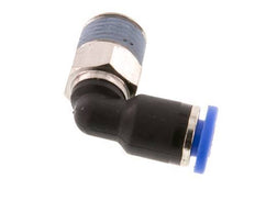 4mm x R1/8'' 90deg Winkel-Steckverschraubung mit Außengewinde Messing/PA 66 NBR kurze Hülse drehbar [5 Stück]