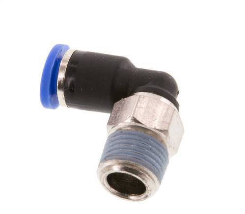 4mm x R1/8'' 90deg Winkel-Steckverschraubung mit Außengewinde Messing/PA 66 NBR kurze Hülse drehbar [5 Stück]