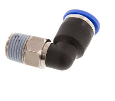 6mm x R1/8'' 90deg Winkel-Steckverschraubung mit Außengewinde Messing/PA 66 NBR kurze Hülse drehbar [2 Stück]
