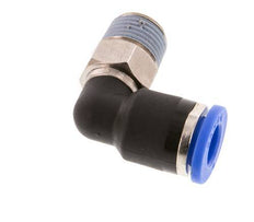 6mm x R1/8'' 90deg Winkel-Steckverschraubung mit Außengewinde Messing/PA 66 NBR kurze Hülse drehbar [2 Stück]