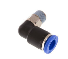 8mm x R1/8'' 90deg Winkel-Steckverschraubung mit Außengewinde Messing/PA 66 NBR kurze Hülse drehbar [2 Stück]
