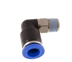 8mm x R1/8'' 90deg Winkel-Steckverschraubung mit Außengewinde Messing/PA 66 NBR kurze Hülse drehbar [2 Stück]