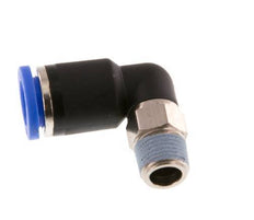 8mm x R1/8'' 90deg Winkel-Steckverschraubung mit Außengewinde Messing/PA 66 NBR kurze Hülse drehbar [2 Stück]