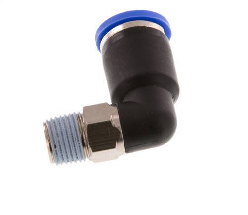 8mm x R1/8'' 90deg Winkel-Steckverschraubung mit Außengewinde Messing/PA 66 NBR kurze Hülse drehbar [2 Stück]