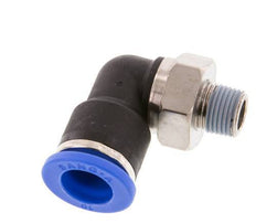 10mm x R1/8'' 90deg Winkel-Steckverschraubung mit Außengewinde Messing/PA 66 NBR kurze Hülse drehbar [2 Stück]