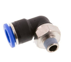 10mm x R1/8'' 90deg Winkel-Steckverschraubung mit Außengewinde Messing/PA 66 NBR kurze Hülse drehbar [2 Stück]