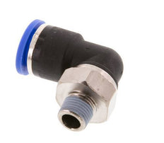 10mm x R1/8'' 90deg Winkel-Steckverschraubung mit Außengewinde Messing/PA 66 NBR kurze Hülse drehbar [2 Stück]