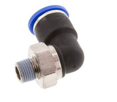 10mm x R1/8'' 90deg Winkel-Steckverschraubung mit Außengewinde Messing/PA 66 NBR kurze Hülse drehbar [2 Stück]