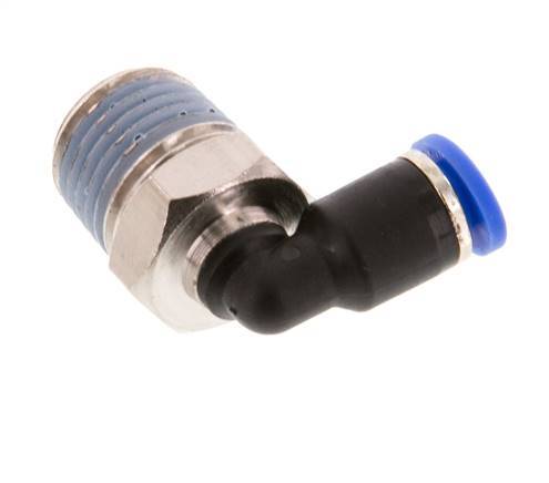 4mm x R1/4'' 90deg Winkel-Steckverschraubung mit Außengewinde Messing/PA 66 NBR kurze Hülse drehbar [2 Stück]