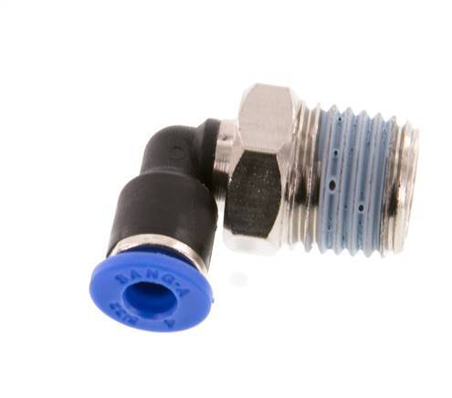4mm x R1/4'' 90deg Winkel-Steckverschraubung mit Außengewinde Messing/PA 66 NBR kurze Hülse drehbar [2 Stück]