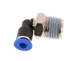 4mm x R1/4'' 90deg Winkel-Steckverschraubung mit Außengewinde Messing/PA 66 NBR kurze Hülse drehbar [2 Stück]