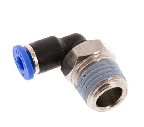 4mm x R1/4'' 90deg Winkel-Steckverschraubung mit Außengewinde Messing/PA 66 NBR kurze Hülse drehbar [2 Stück]