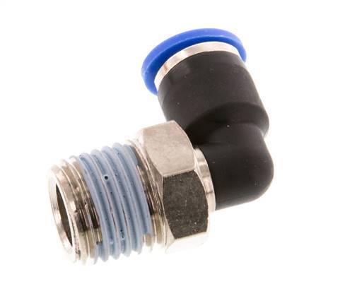 6mm x R1/4'' 90deg Winkel-Steckverschraubung mit Außengewinde Messing/PA 66 NBR kurze Hülse drehbar [2 Stück]