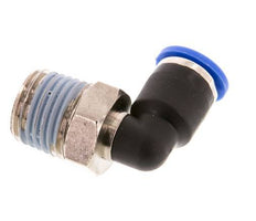6mm x R1/4'' 90deg Winkel-Steckverschraubung mit Außengewinde Messing/PA 66 NBR kurze Hülse drehbar [2 Stück]