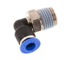 6mm x R1/4'' 90deg Winkel-Steckverschraubung mit Außengewinde Messing/PA 66 NBR kurze Hülse drehbar [2 Stück]