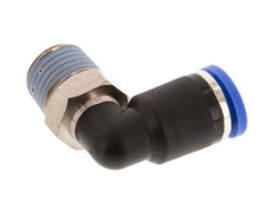 8mm x R1/4'' 90deg Winkel-Steckverschraubung mit Außengewinde Messing/PA 66 NBR kurze Hülse drehbar [2 Stück]