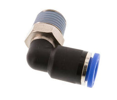 8mm x R1/4'' 90deg Winkel-Steckverschraubung mit Außengewinde Messing/PA 66 NBR kurze Hülse drehbar [2 Stück]