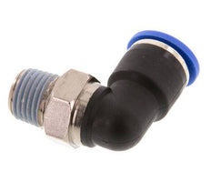 10mm x R1/4'' 90deg Elbow Push-in Fitting with Male Threads Brass/PA 66 NBR Short Sleeve Rotatable [2 Pieces]