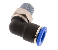 10mm x R1/4'' 90deg Elbow Push-in Fitting with Male Threads Brass/PA 66 NBR Short Sleeve Rotatable [2 Pieces]