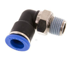 10mm x R1/4'' 90deg Elbow Push-in Fitting with Male Threads Brass/PA 66 NBR Short Sleeve Rotatable [2 Pieces]