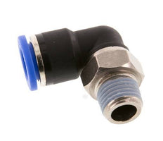 10mm x R1/4'' 90deg Winkel-Steckverschraubung mit Außengewinde Messing/PA 66 NBR kurze Hülse drehbar [2 Stück]