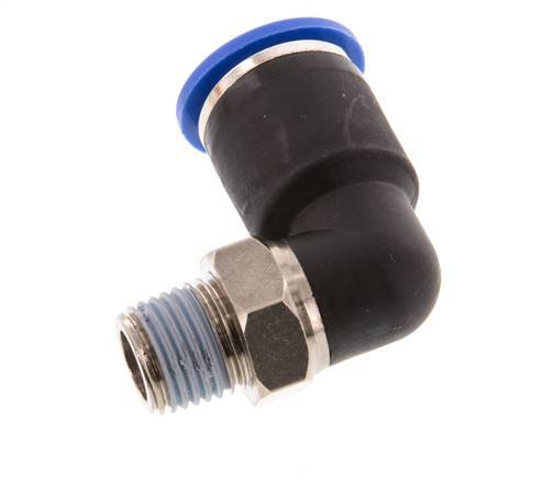 12mm x R1/4'' 90deg Winkel-Steckverschraubung mit Außengewinde Messing/PA 66 NBR kurze Hülse drehbar [2 Stück]