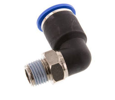 12mm x R1/4'' 90deg Winkel-Steckverschraubung mit Außengewinde Messing/PA 66 NBR kurze Hülse drehbar [2 Stück]