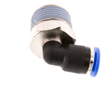 6mm x R3/8'' 90deg Elbow Push-in Fitting with Male Threads Brass/PA 66 NBR Short Sleeve Rotatable [2 Pieces]