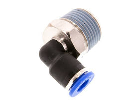 6mm x R3/8'' 90deg Elbow Push-in Fitting with Male Threads Brass/PA 66 NBR Short Sleeve Rotatable [2 Pieces]