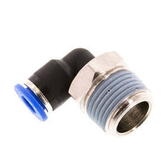 6mm x R3/8'' 90deg Winkel-Steckverschraubung mit Außengewinde Messing/PA 66 NBR kurze Hülse drehbar [2 Stück]