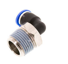 6mm x R3/8'' 90deg Winkel-Steckverschraubung mit Außengewinde Messing/PA 66 NBR kurze Hülse drehbar [2 Stück]