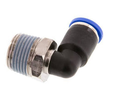 8mm x R3/8'' 90deg Elbow Push-in Fitting with Male Threads Brass/PA 66 NBR Short Sleeve Rotatable [2 Pieces]