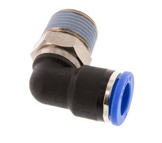 10mm x R3/8'' 90deg Elbow Push-in Fitting with Male Threads Brass/PA 66 NBR Short Sleeve Rotatable [2 Pieces]