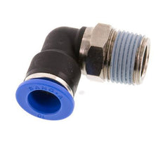 10mm x R3/8'' 90deg Elbow Push-in Fitting with Male Threads Brass/PA 66 NBR Short Sleeve Rotatable [2 Pieces]