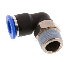 10mm x R3/8'' 90deg Elbow Push-in Fitting with Male Threads Brass/PA 66 NBR Short Sleeve Rotatable [2 Pieces]