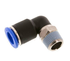 12mm x R3/8'' 90deg Winkel-Steckverschraubung mit Außengewinde Messing/PA 66 NBR kurze Hülse drehbar [2 Stück]