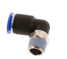 12mm x R3/8'' 90deg Winkel-Steckverschraubung mit Außengewinde Messing/PA 66 NBR kurze Hülse drehbar [2 Stück]