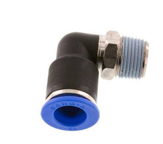 12mm x R3/8'' 90deg Winkel-Steckverschraubung mit Außengewinde Messing/PA 66 NBR kurze Hülse drehbar [2 Stück]