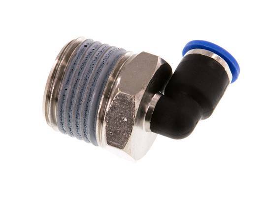 6mm x R1/2'' 90deg Winkel-Steckverschraubung mit Außengewinde Messing/PA 66 NBR kurze Hülse drehbar [2 Stück]
