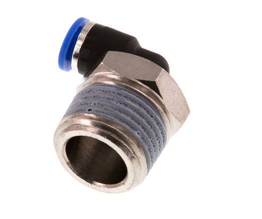 6mm x R1/2'' 90deg Winkel-Steckverschraubung mit Außengewinde Messing/PA 66 NBR kurze Hülse drehbar [2 Stück]